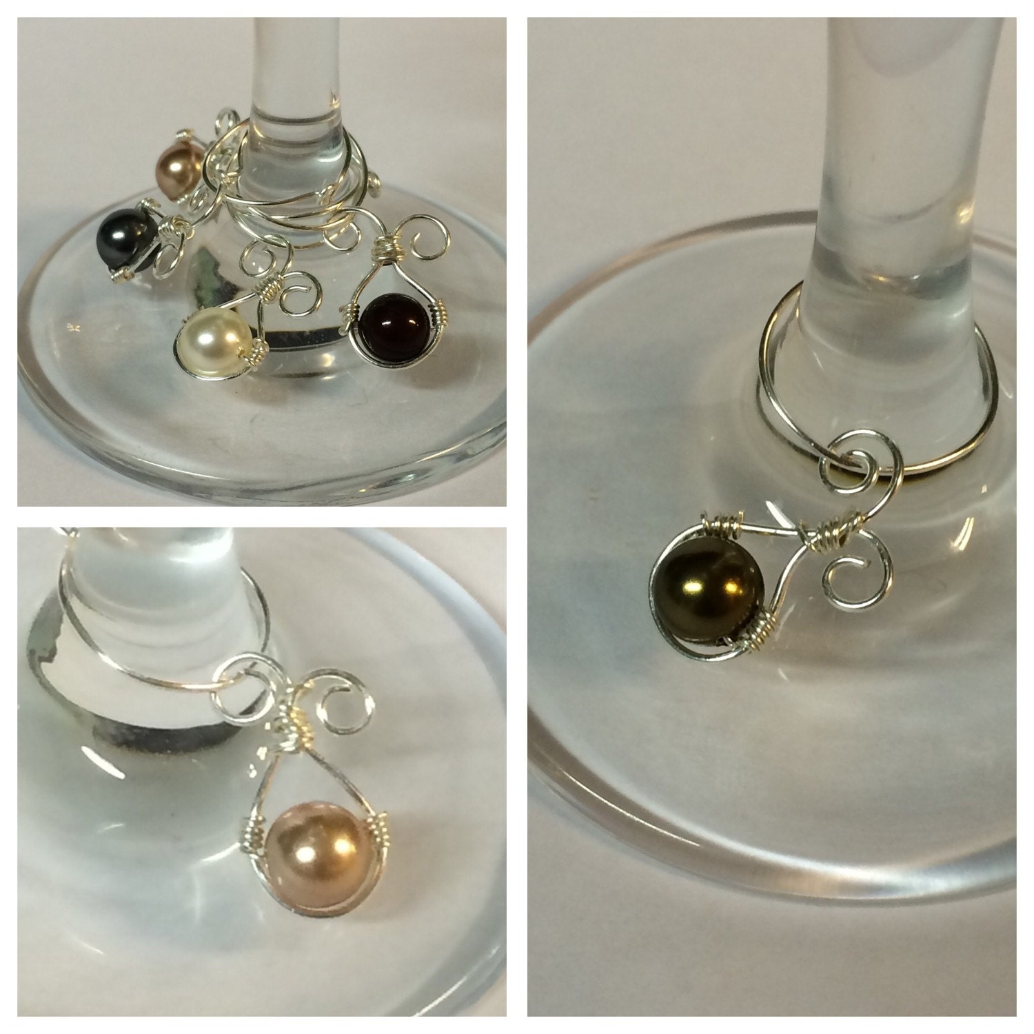 Swarovski Pearl Wine charms Set of 8