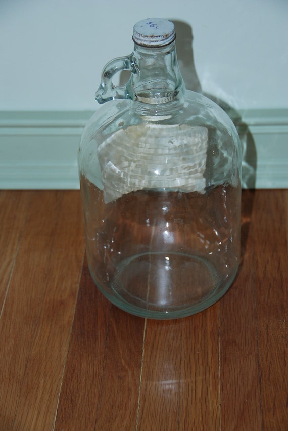 Old Glass one gallon distilled water jug vintage