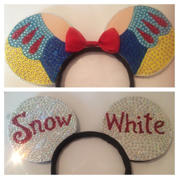 Reversible Snow White Disney Ears customisable. by QueenUrsulaUK