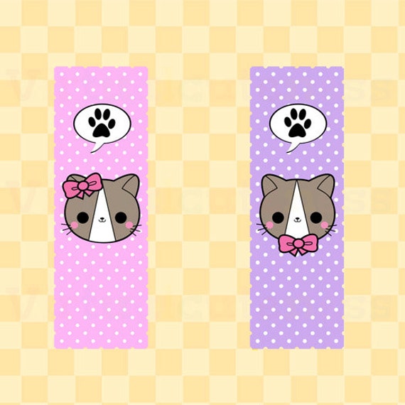 kitty bookmark unique bookmark childrens by virtualcuteness