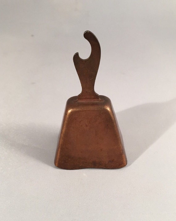 Copper Cow Bell with Bottle Opener Handle Barware