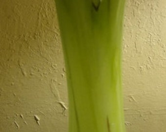 Vintage Lime Green Blown Glass Vase