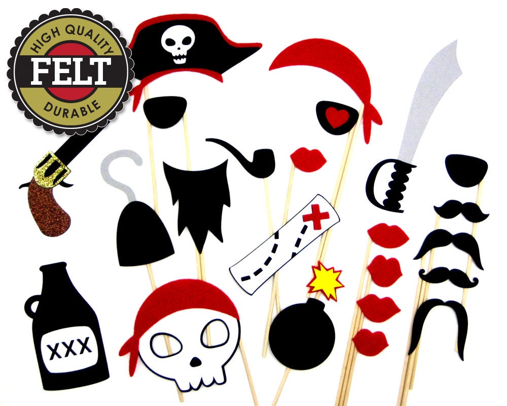 Pirate Photo Booth Props Made of FELT Pirate Photo Props