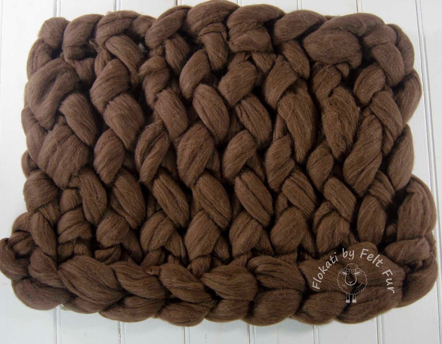 Newborn Prop, Extremely Chunky Mat, Bump Blanket, basket stuffer layer, basket filler, layering blanket, brown wool prop by FelFur RTS