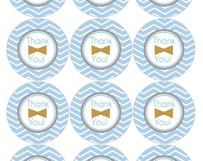 Thank You Favor Tags .Oh boy tags. Gray, chevron. Printable bowtie tag. Birthday diy Thank You Tags. Bowtie Babyshower. INSTANT DOWNLOAD