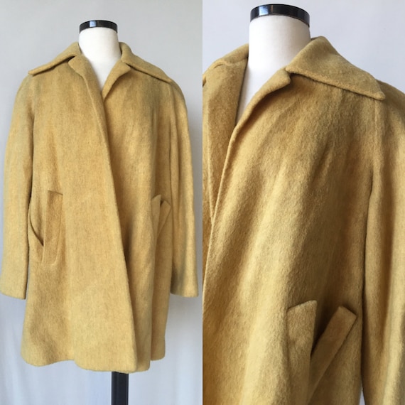 Chartreuse Vintage Coat // wool winter coat // vintage