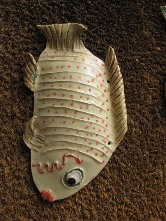 ceramic fish wall hanging tropical decor beach by HandsOnClay