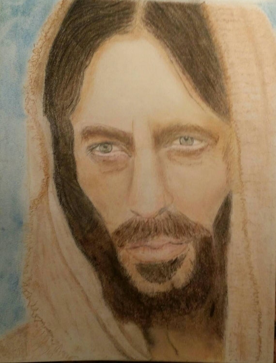 Jesus Christ 11 by 14 pastel and water color pencils by JBellarts
