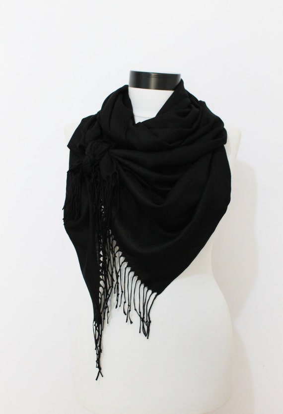 black scarf black pashmina pashmina scarf by fashionTshirts