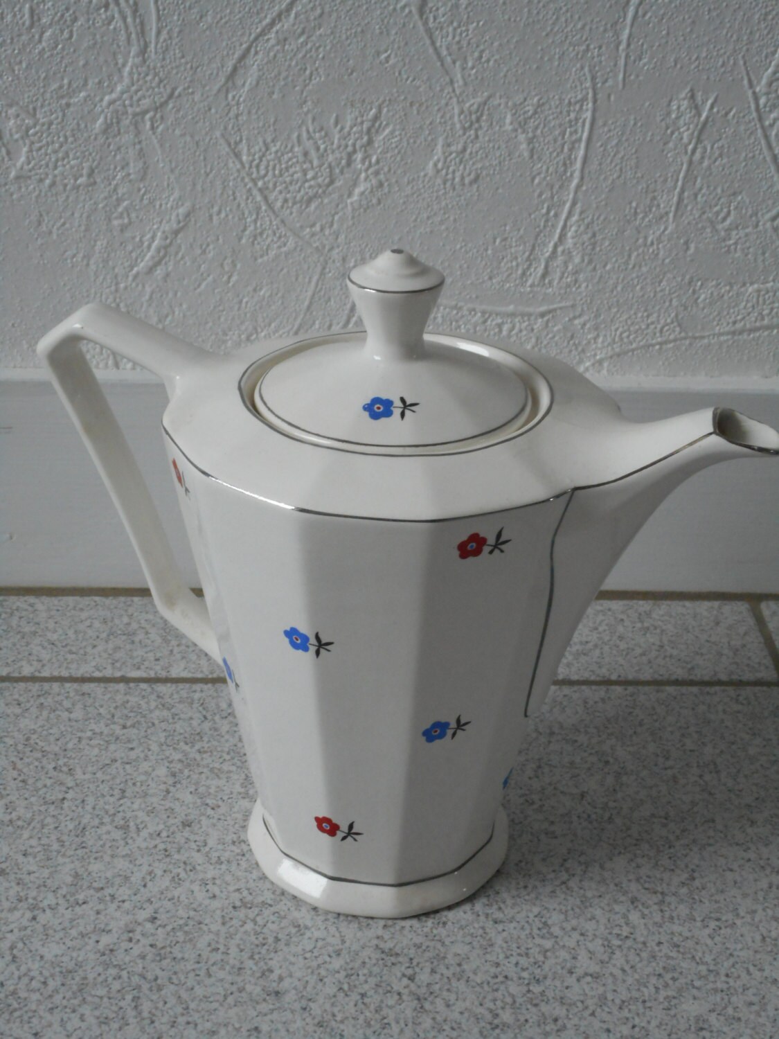 vintage French Sarregemines decorative coffee pot / tea pot Haute Juice