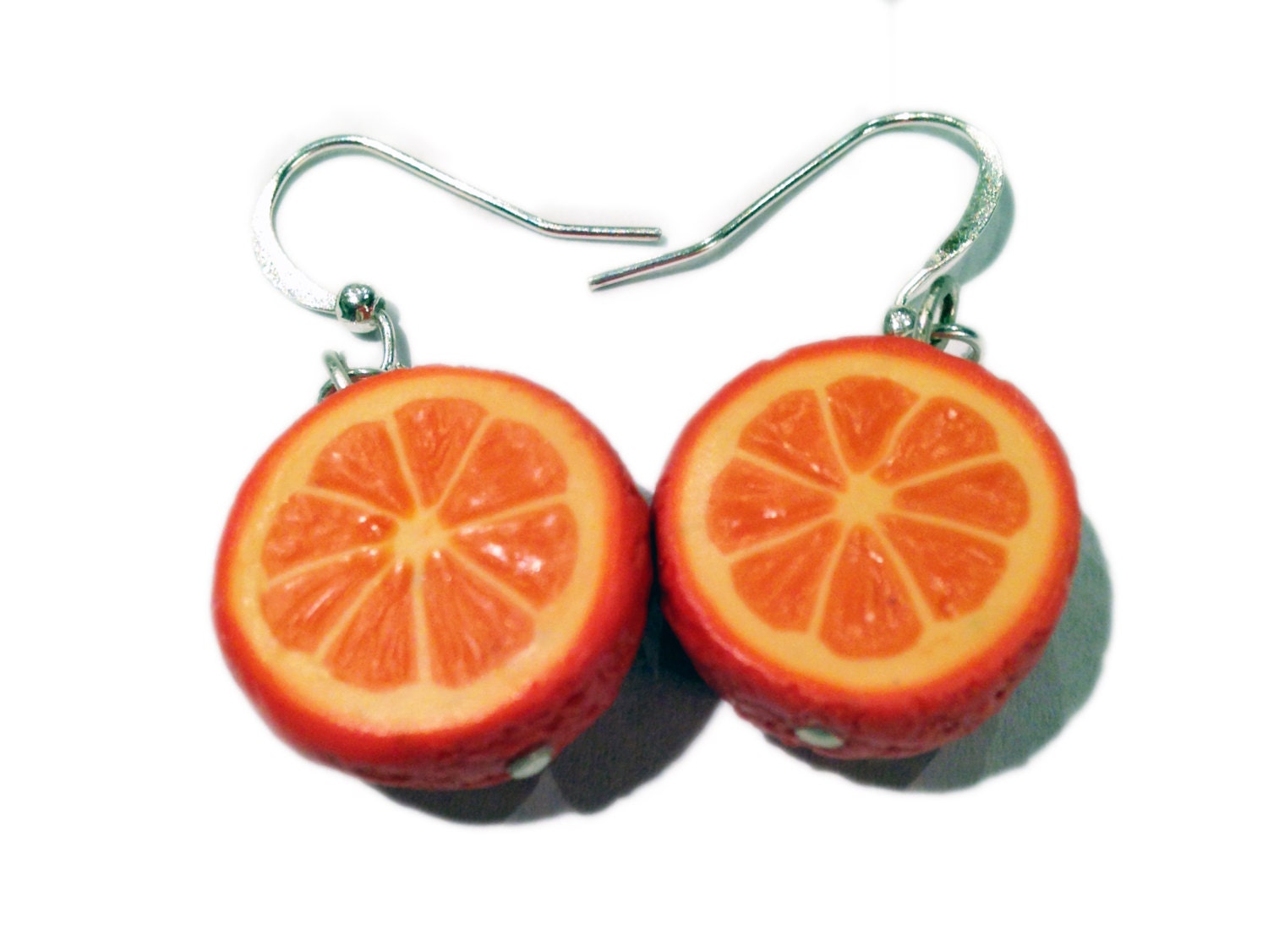 Orange Fruit Earrings Miniature Food by DelectablyCharming