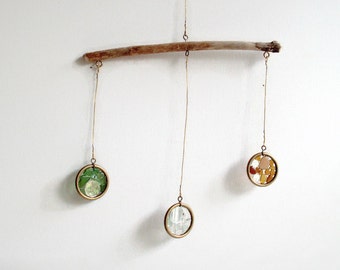 Suncatcher, Driftwood Suncatcher, Seaglass Suncatcher, Nautical Decor, Window Decor, Beach Glass, Brass Suncatcher, Seaglass Mobile