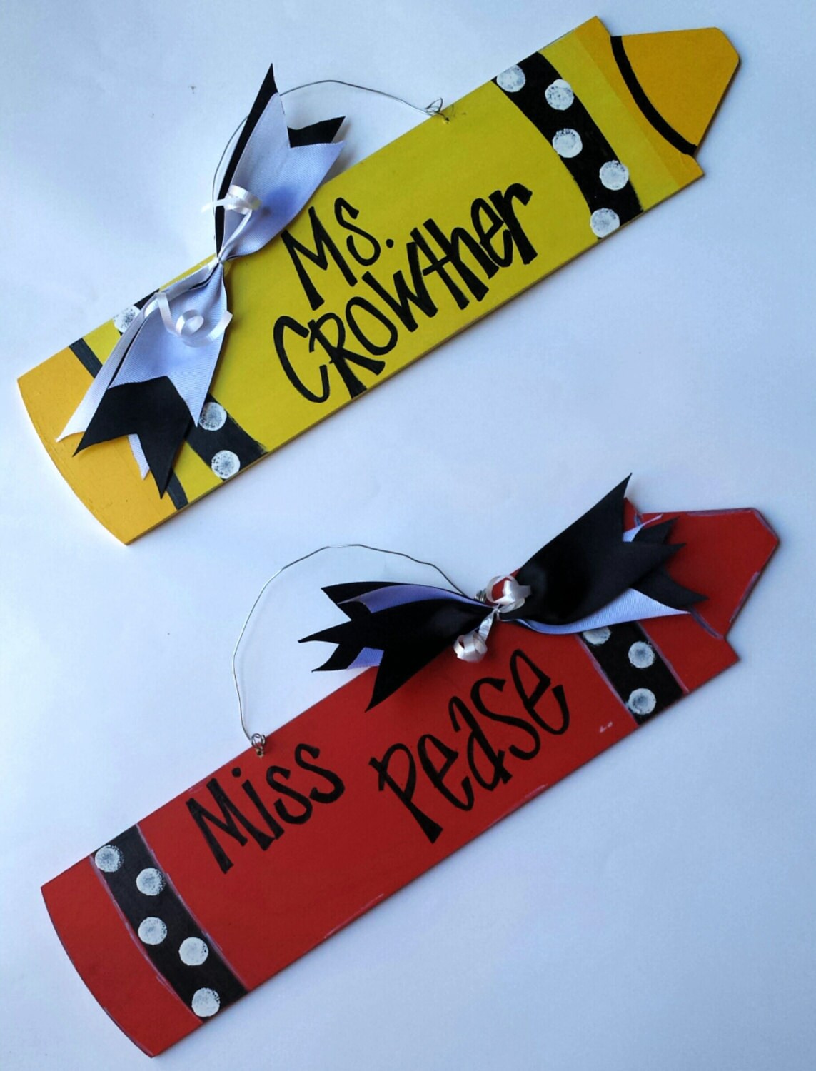 Crayon Door Hanger Wooden Door Hanger Teacher's by SteffiChelles