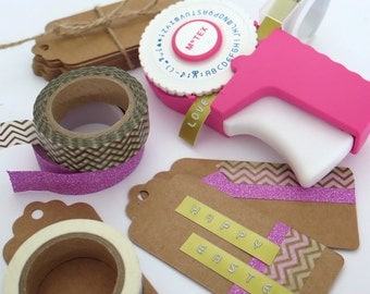 Motex Retro Embossing Label Maker in Pink or Green