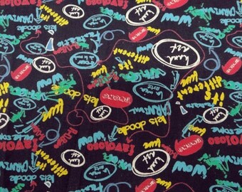 Popular items for text print fabric on Etsy