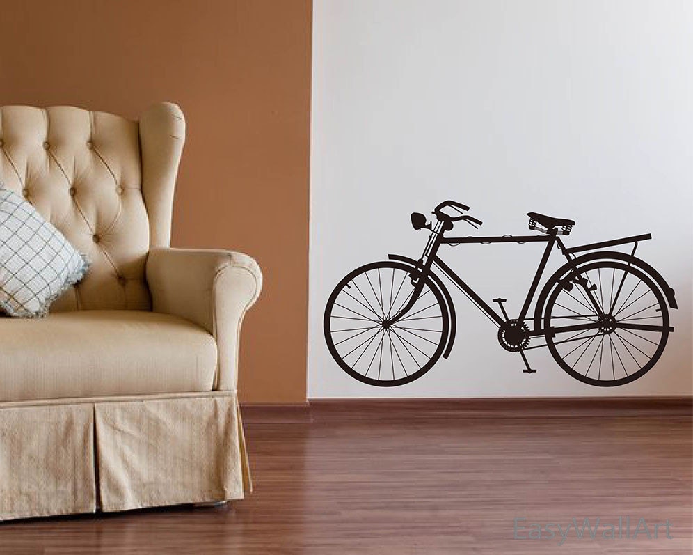 Bicycle Wall Decal Bicycle Wall Sticker Bike by HappyWallzArt