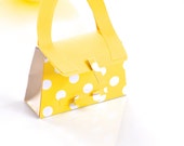 paper purse - instant download - gift box for girls - spring - yellow - party favor - commercial uses allowed - feminine - spring box - bag