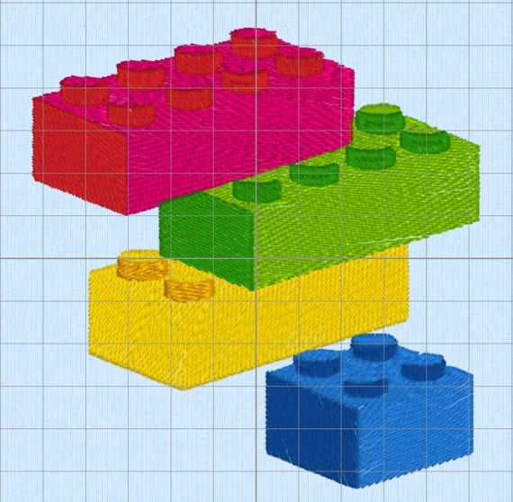 Lego Blocks Machine Embroidery Pattern 4x4