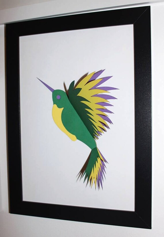 Flying bird 3D vibrant wall art by CutOutsProductDesign on Etsy