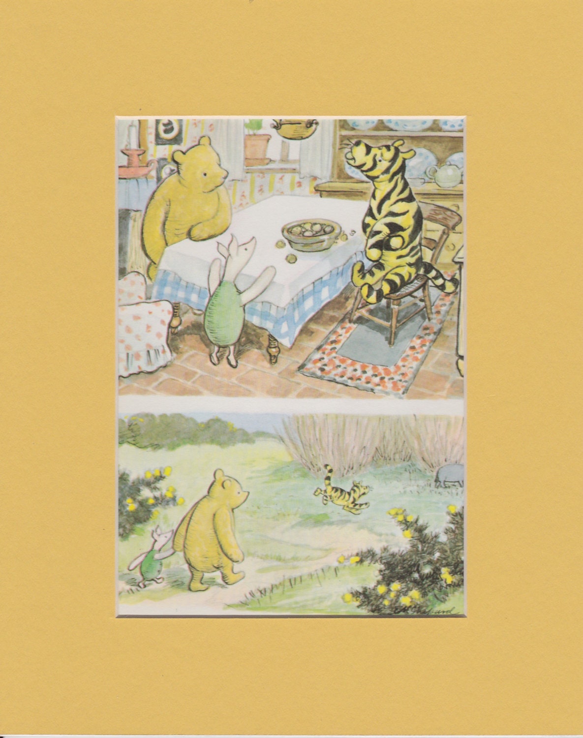 Winnie The Pooh Tigger Eating Haycorns by by AntiqueVintagePrints