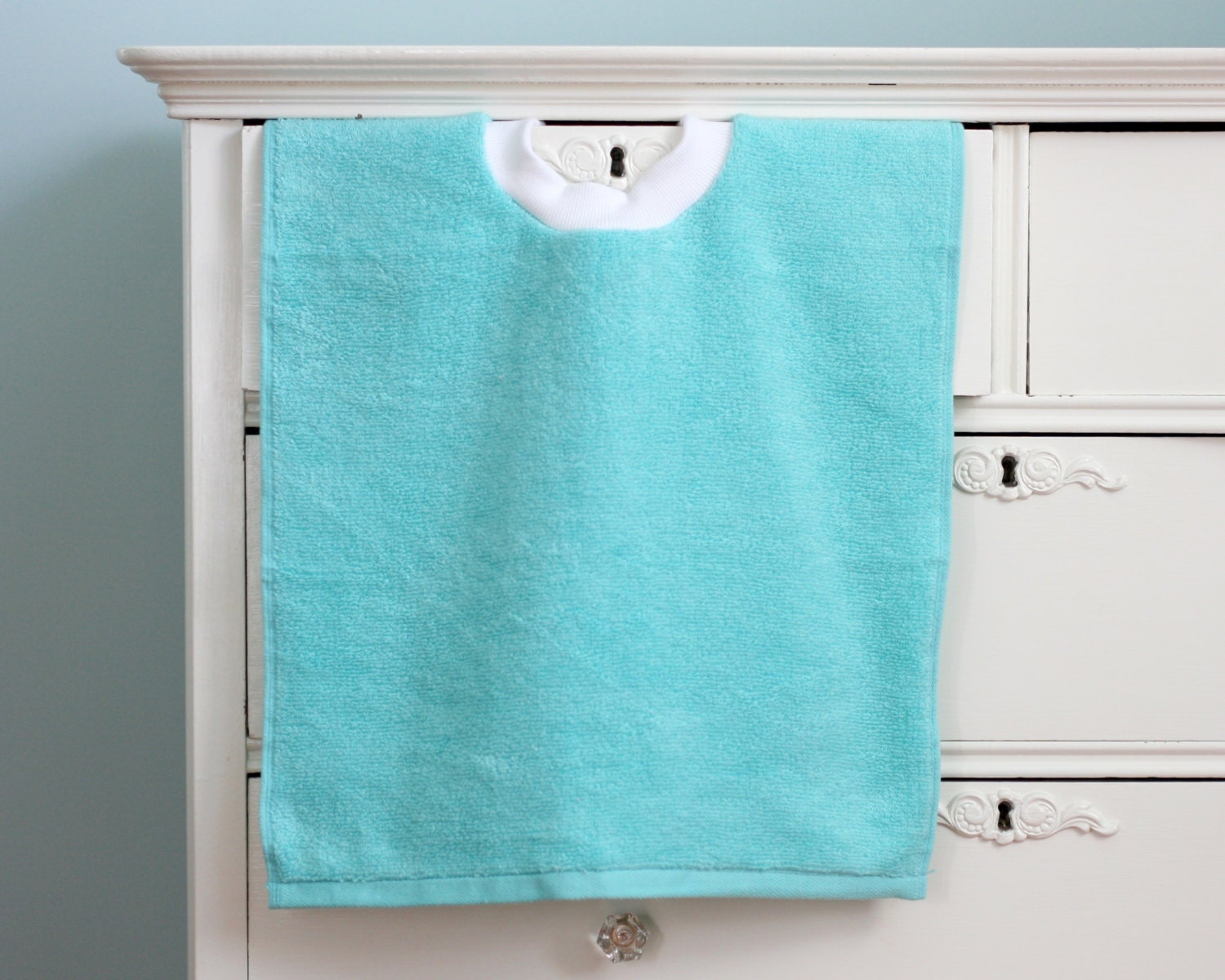 Turquoise Pullover Bib Terry Cloth Toddler Bib Towel Bib