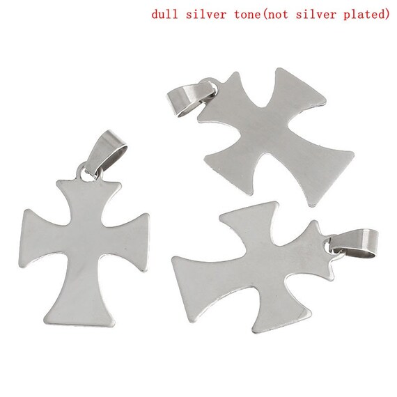 Cross Stainless cross  Pendants Iron iron 10 Steel Blanks Stamping Engraving  Ships charms