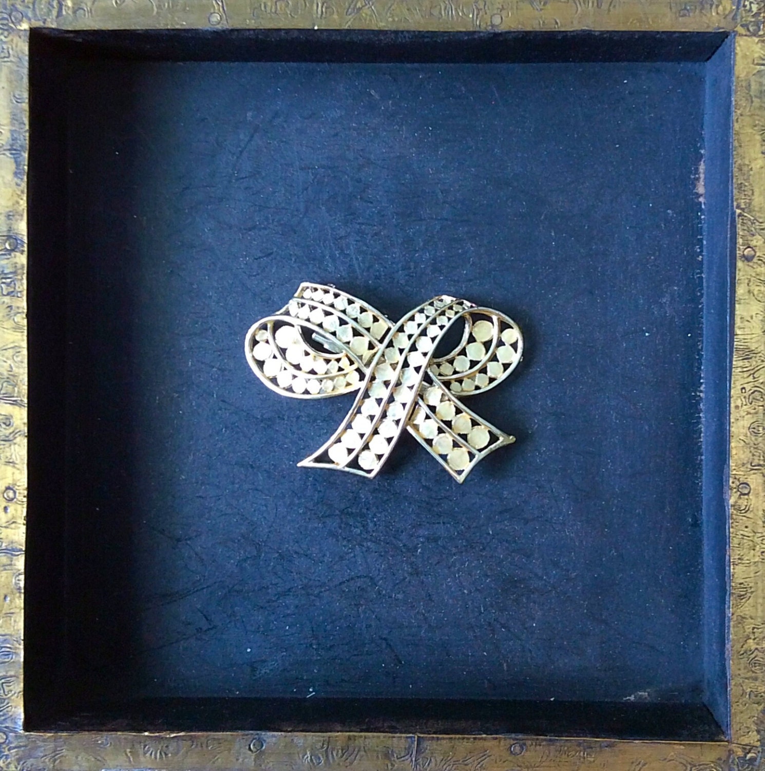 Golden Ribbon Brooch by on Etsy