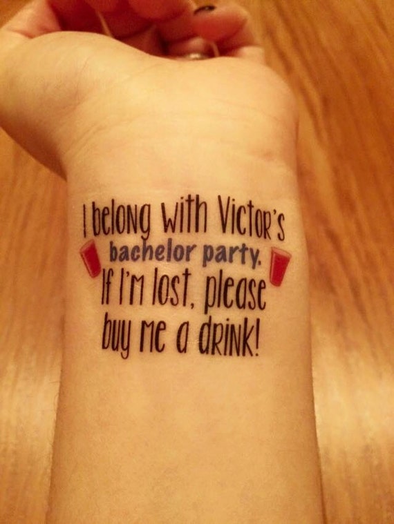 Custom Bachelor Party Temporary Tattoos