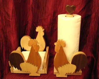 Rooster Napkin Holder/Paper Towel Holder Combo