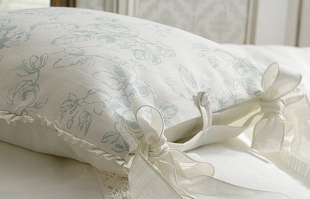 Luxury french country pillow case 'delphine' shabby by emeisoncom Case shabby chic country