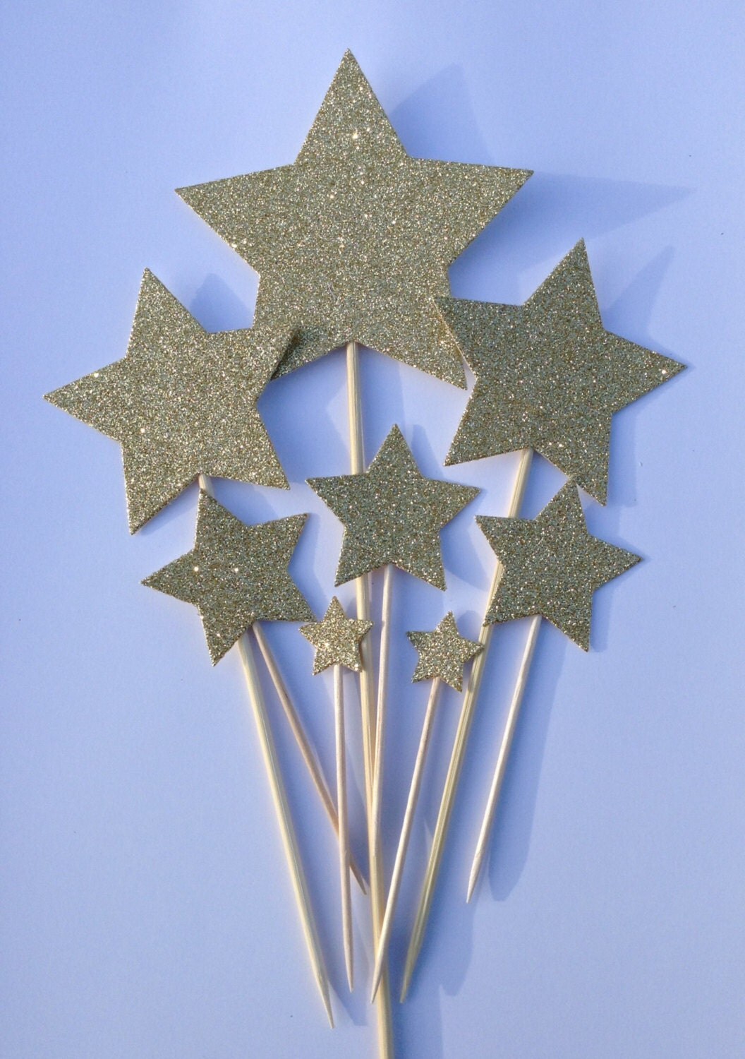 Gold Star Cake Toppers Gold Glitter Star Cake Toppers