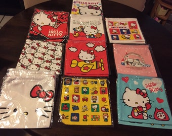 Hello Kitty bag, Hello Kitty string bag 8 inches - Hello Kitty Party Favor bag, Hello Kitty Fabric String bag, Perfect for party favors bags