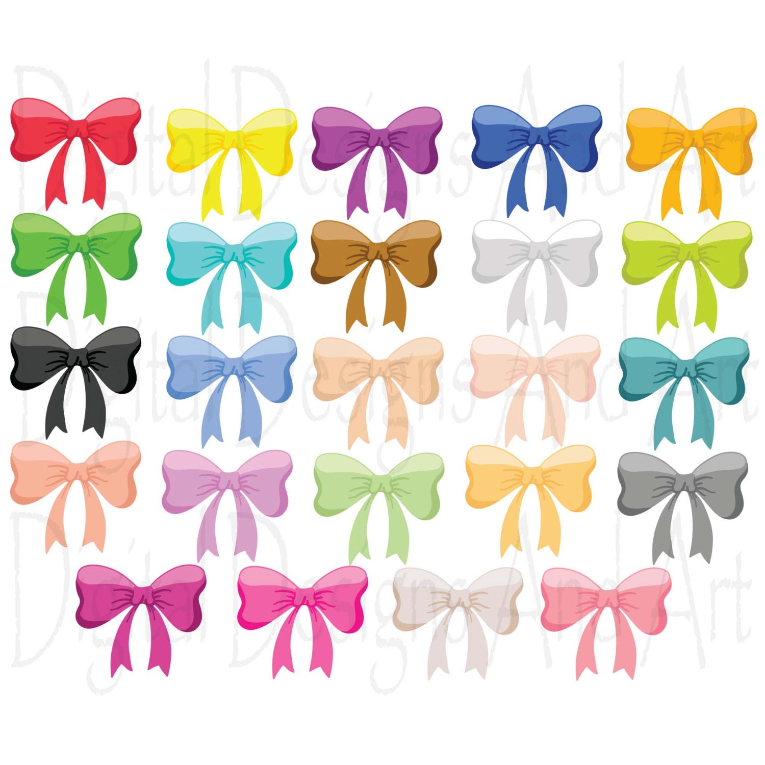 Colorful bow clipart Ribbon bows clip art Colorful ribbon