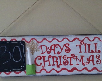 Items similar to Days Till Christmas Countdown Wood Sign on Etsy