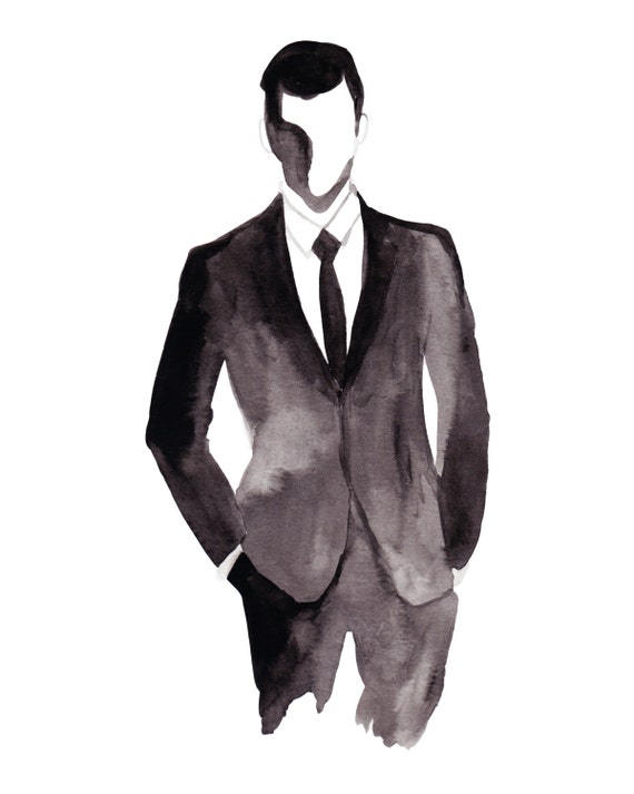 JAMES Hand Painted Fashion Illustration Bedroom or Office