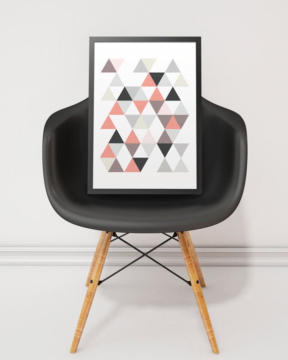 Geometric poster Triangles art print by ShopTempsModernes on Etsy