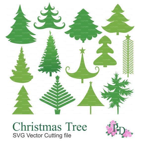 Christmas Tree SVG Vector EPS Cutting file Digital Xmas Noel