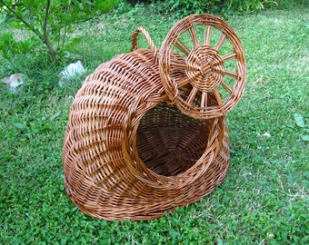 Cat Bed, Cat Wicker Basket, Cat House, Cat Cave, Wicker Cat/Small Dog House, Willow Basket for Cats, Pet Carrier, Willow Cat Basket