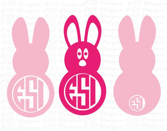 Download Easter Bunny SVG DXF files Circle monogram by ESIdesignsdigital