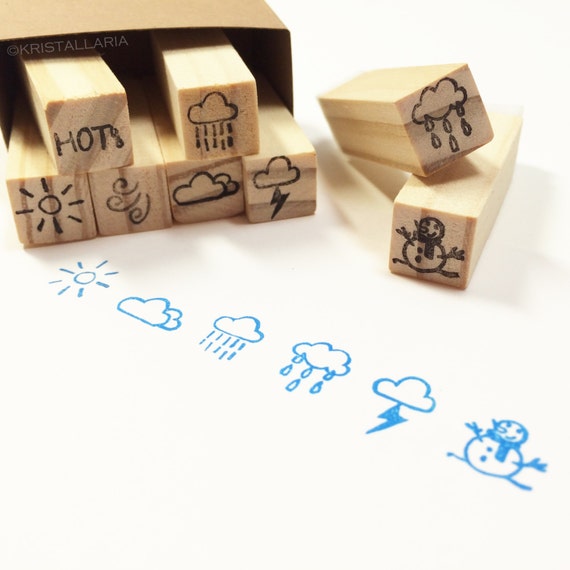 Weather Stamps for monthly plan set of 8