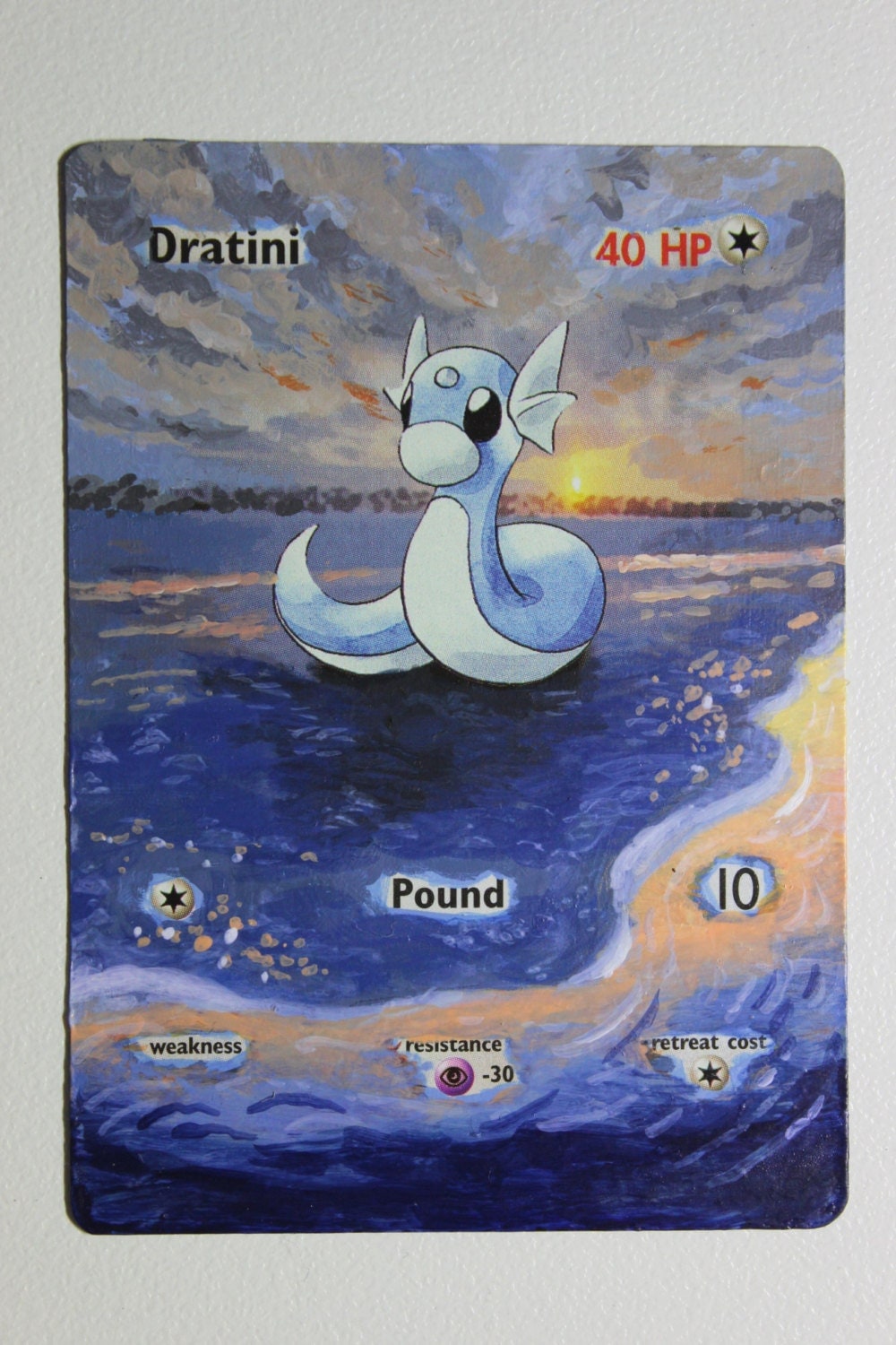 Hand Painted Pokemon Card Extended Artwork Dratini Base Set