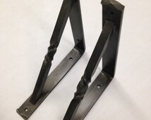 Pair Of Hand Forged Iron Shelf Brackets – 6.8" Farmhouse Style, Holds 30kg, For Books & Decor