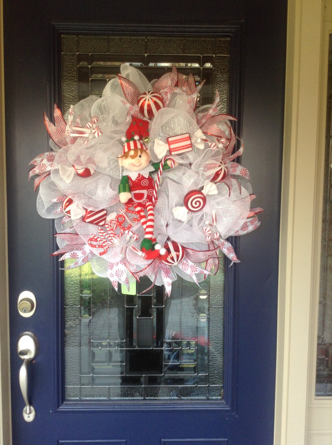 Sweet Christmas Deco Mesh Elf Wreath