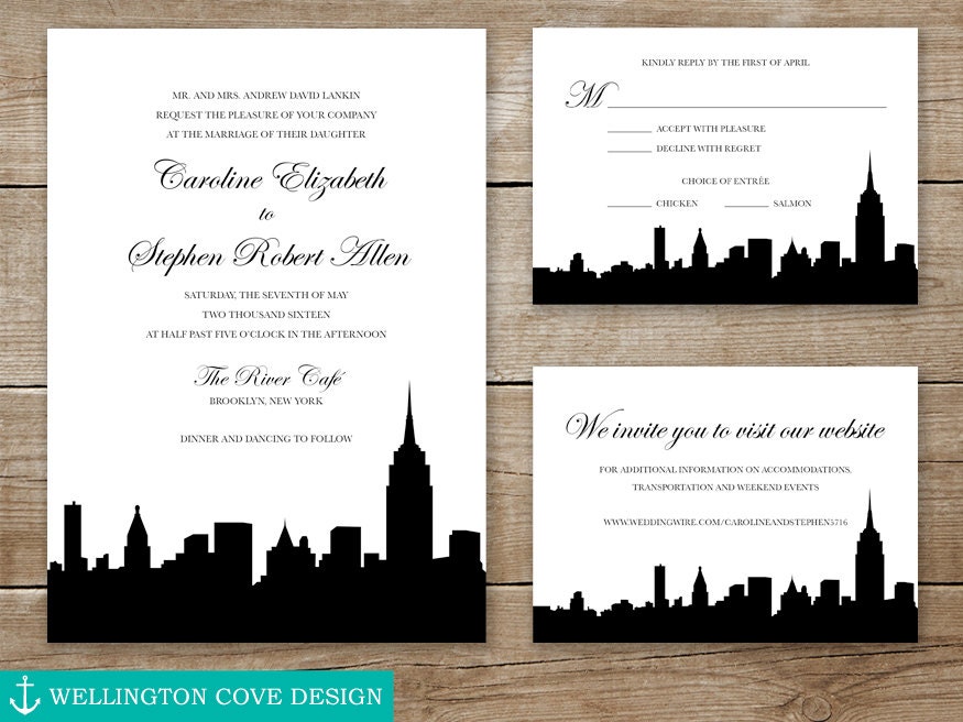 New York Skyline Wedding Invitations