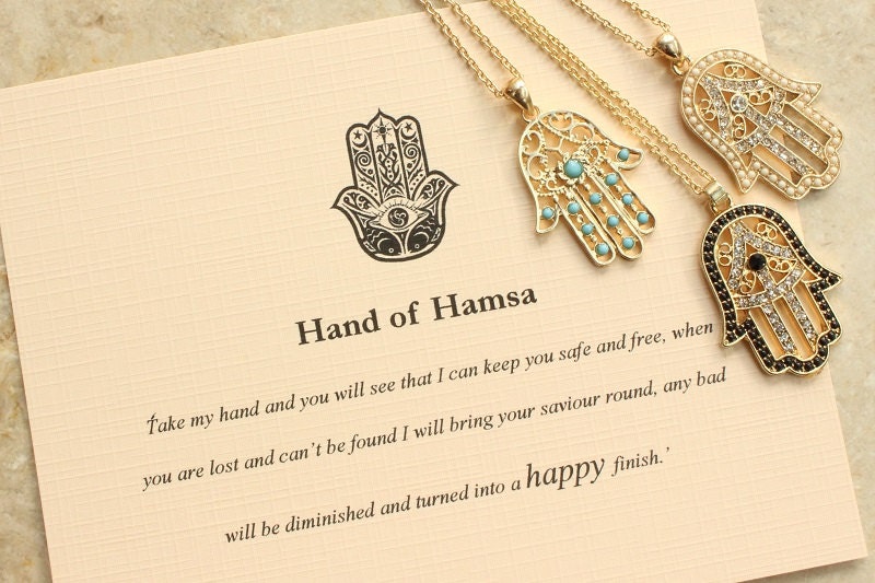 Hand of Hamsa Necklace Hand of Fatima Necklace Meaningful
