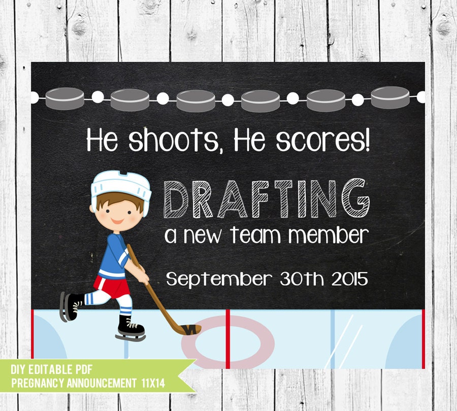 Hockey Pregnancy Announcement Chalkboard // Hockey Pregnancy