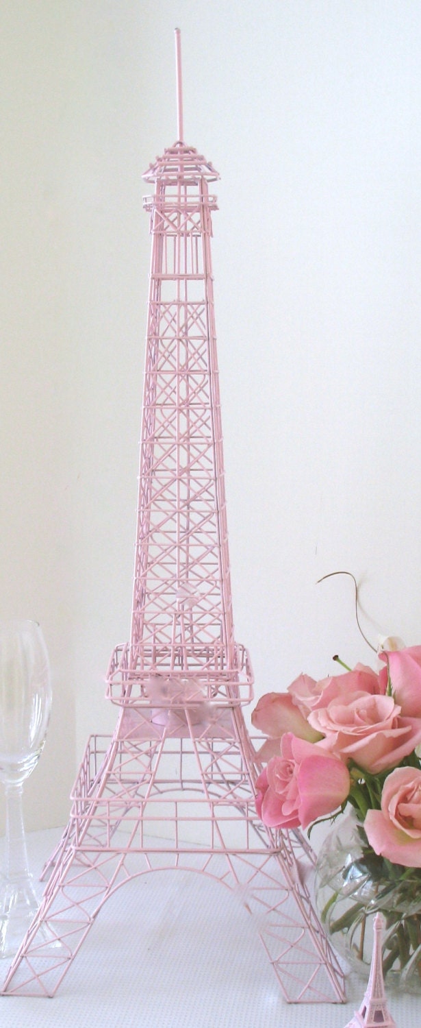 Eiffel Tower Light Pink Large 28 Inch Wire by ItsAllAboutParis