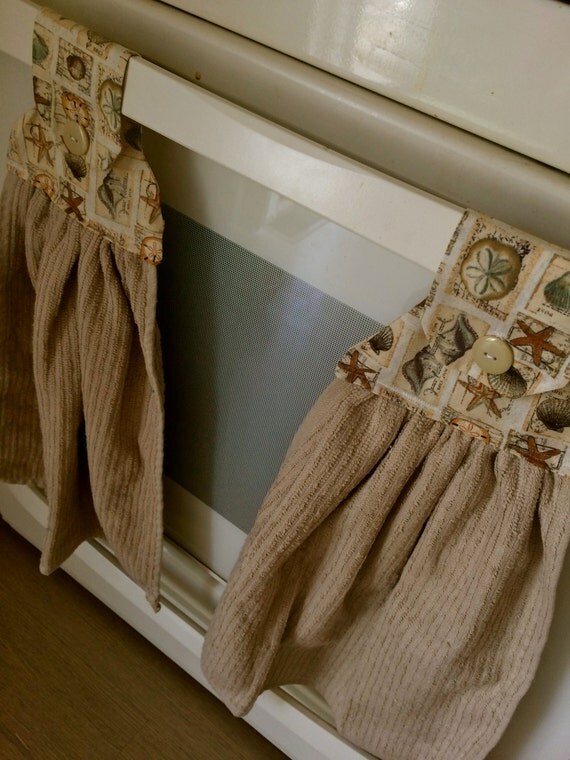 Kitchen towels set of beachy hanging kitchen dishcloths
