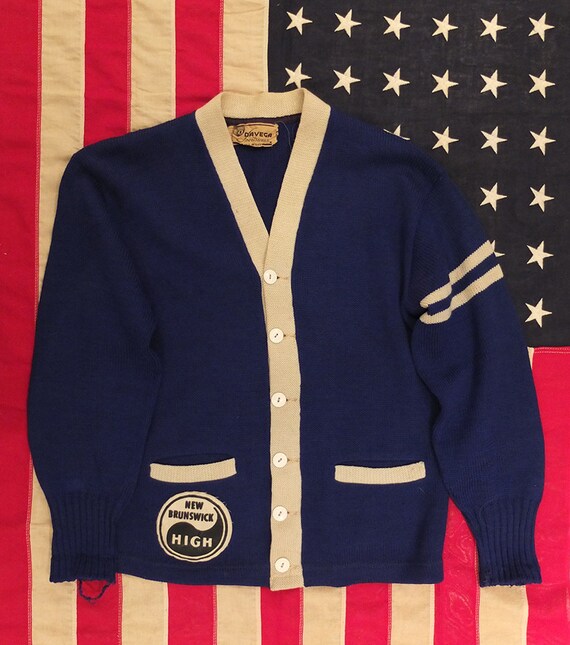 Vintage 50s Varsity Letterman Sweater by Objectamericana on Etsy