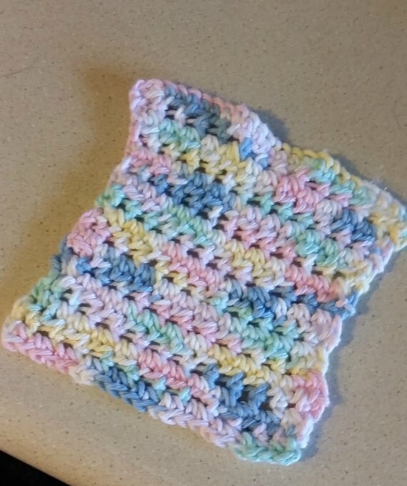 Crochet Dishcloth Cotton Yarn Medium Size by HandmadeCraftPassion